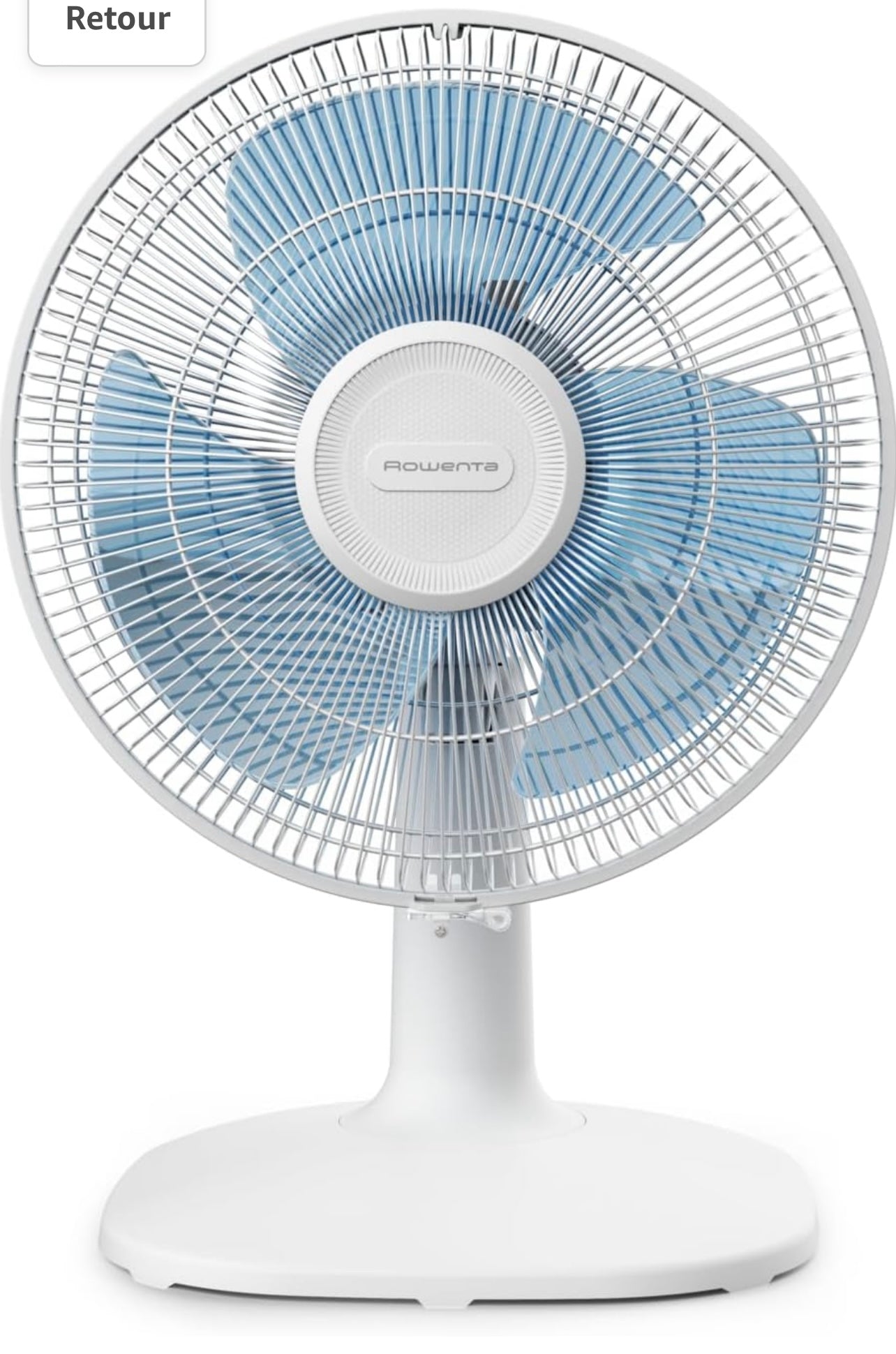 Rowenta Essential + Ventilateur de table, Flux d'air puissant, 40 dB(A), 3 vitesses, Oscillation automatique, Ultra compact, Moteur en cuivre, Blanc VU2330F2