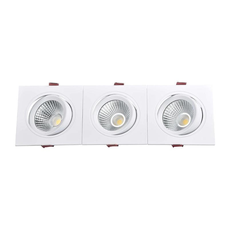 Spot LED Downlight Rectangulaire Triple New Madison 30W Coupe 315x95 mm