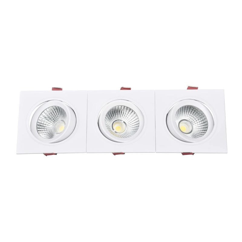 Spot LED Downlight Rectangulaire Triple New Madison 30W Coupe 315x95 mm