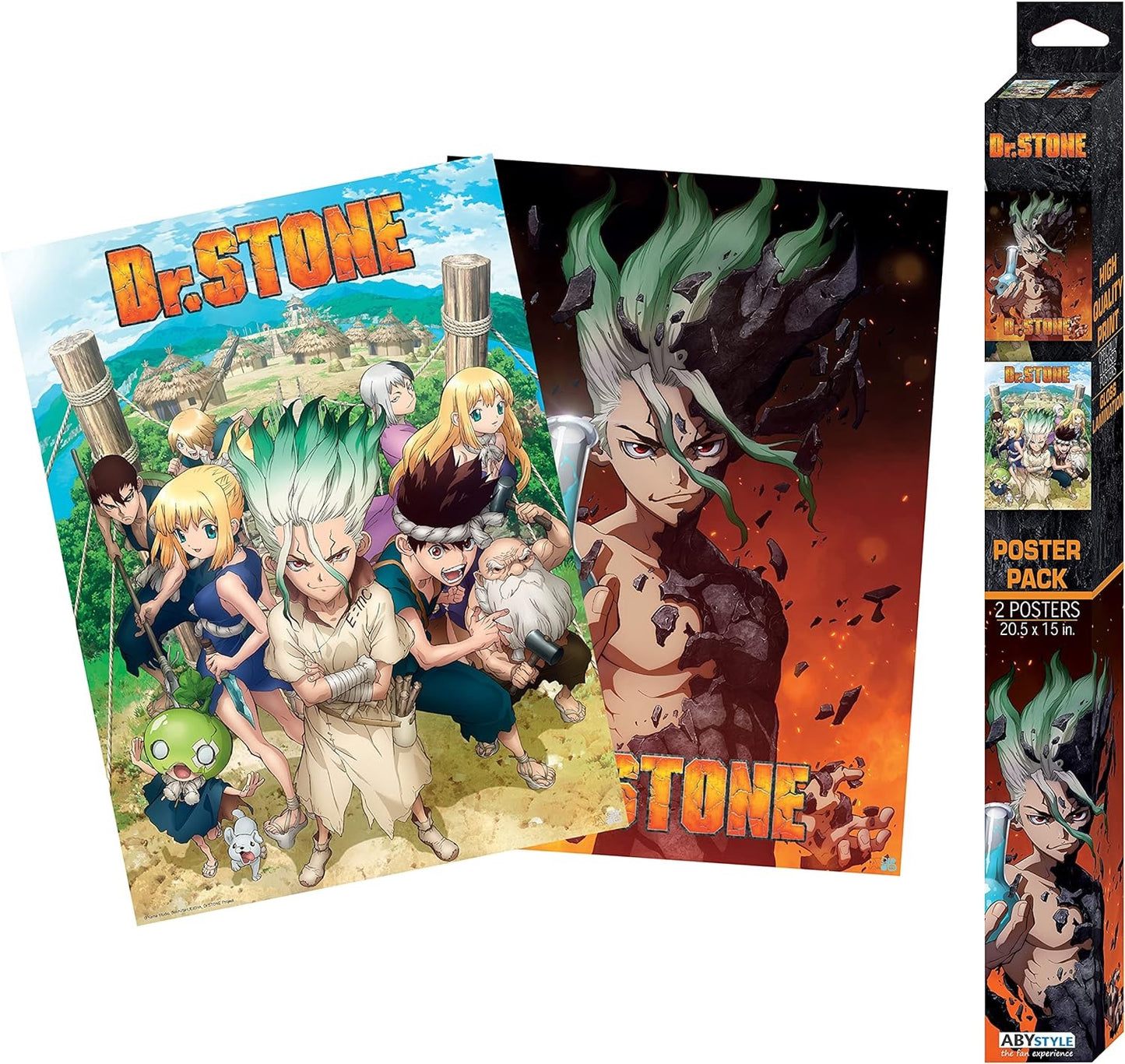 ABYSTYLE - DR STONE - Set 2 Chibi Posters - Groupe & Artwork (52x38cm)