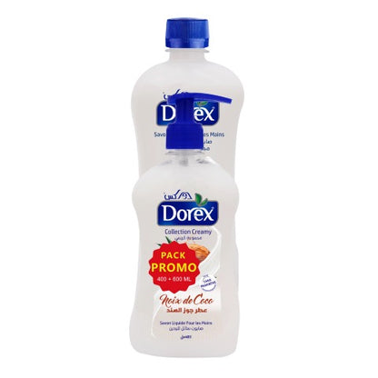 SAVON LIQUIDE DOREX COLLECTION CREAMY 400ML + RECHARGE DE 600ML (X3)