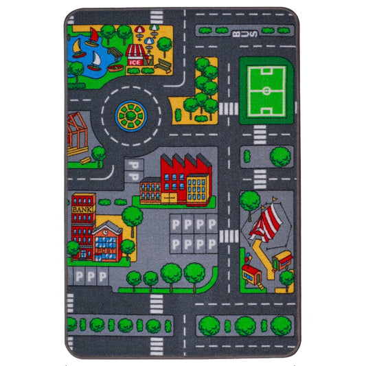 Tapis jeu enfant circuit voiture 67x100cm