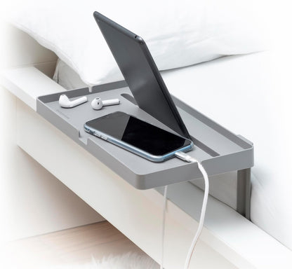 InnovaGoods® étagère Universelle Bedten pour Le lit, Polyvalente avec 3 étagères, réglable, Pliable, idéale pour Les Livres, Les revues, Les Plantes, Les Jouets, Couleur Gris.