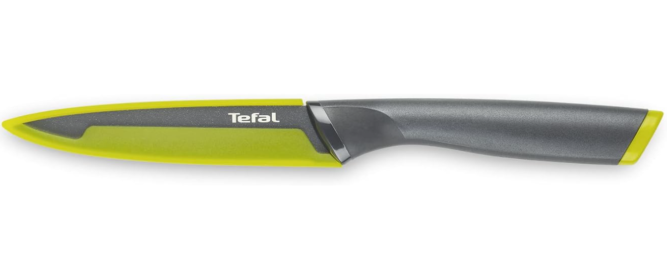 Tefal Fresh Kitchen Couteau office 12 cm + étui, Couteau de cuisine, Touché soft confort, Lames en acier inoxydable, Protection de sécurité K1220714