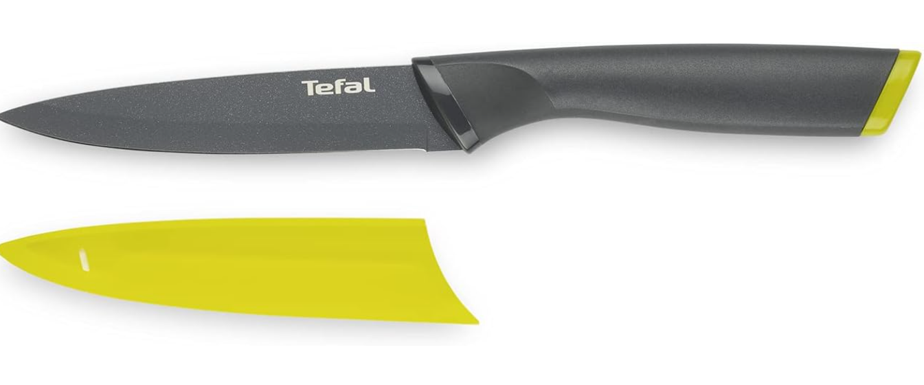 Tefal Fresh Kitchen Couteau office 12 cm + étui, Couteau de cuisine, Touché soft confort, Lames en acier inoxydable, Protection de sécurité K1220714