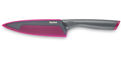 Tefal Fresh Kitchen Couteau chef 15 cm, Lame en acier inoxydable avec titane de haute qualité, Revêtement antiadhésif, Zone confort, Etui de protection de lame K1220304