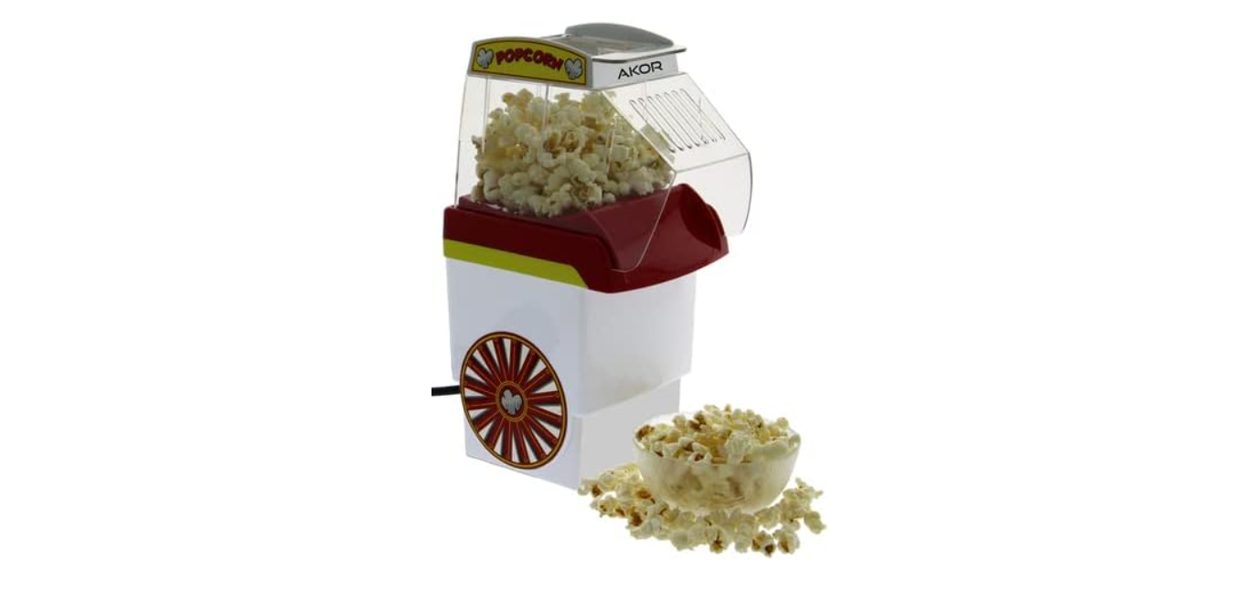 AKOR - PM151. Machine à popcorn. Régalez-vous sans matières grasses ! - Blanc