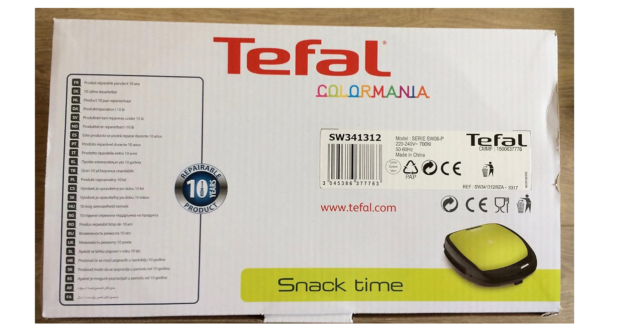 GAUFRIER TEFAL SNACK TIME COLOR MANIA