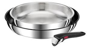 TEFAL Ingenio Préférence, Lot 3pcs, 2 poêles + poignée amovible, Inox, Induction